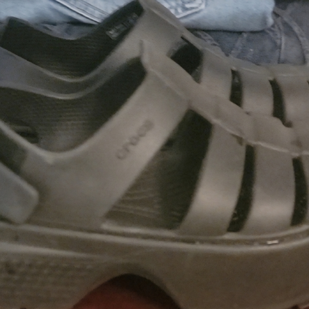 Womens Black Fisherman Crocs. White Womens Platform Crocs. Both For $25. Size 5.
